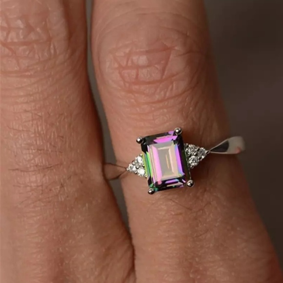 Boho Festival Goddess Rainbow Crystal Ring - Picture 3 of 4